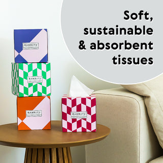 Bamboo Facial Tissue Box | Cube