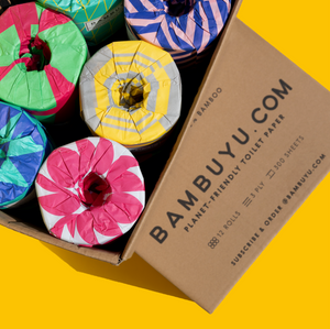 Bambuyu Toilet Paper. Eco-friendly tree-free plastic-free toilet paper. We support forests.
