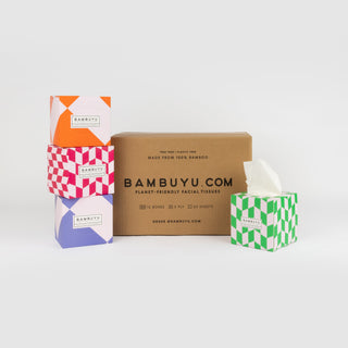 bambuyu shipping box with product display against white background.