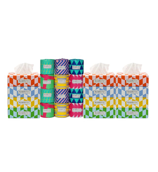 Bambuyu Smart Tissue Bundle (12 Toilet rolls & 12 Facial Tissue Rectangle)